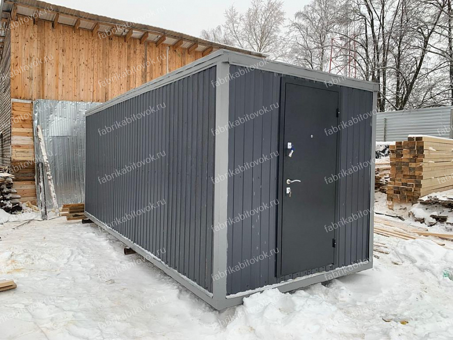 Фото Блок-контейнер Металлический БК-24 Вагонка 6х2.4 RAL 7024 (АРЕНДА 1МЕС) №1